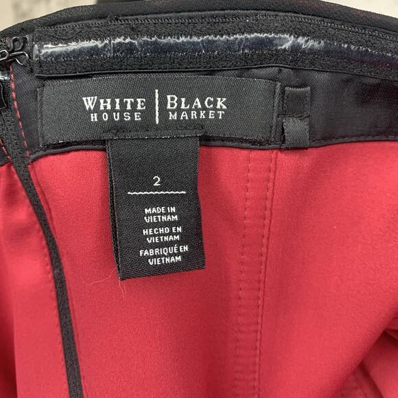 White House Black Market Black Red White Roses Top Bustier Corset Elegant Size 2 - Picture 8 of 8